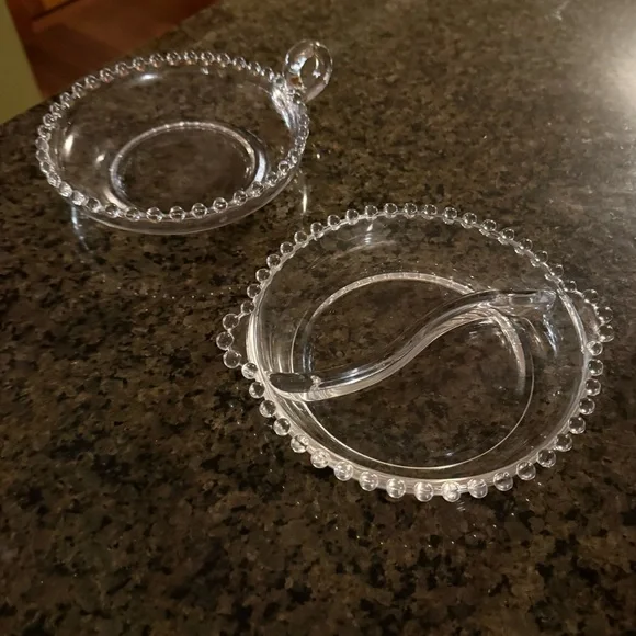 MCM - Candlestick Imperial Glass hobnail edge dishes - excellent condition - Picture 2 of 8